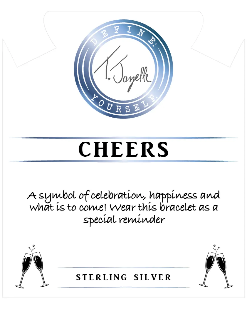 Blue Sparkle Agate Gemstone Bracelet with Cheers Sterling Silver Charm sold by Boston Proper product image thumbnail 2