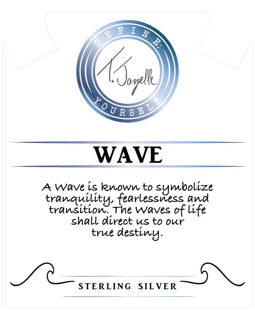 Blue Aquamarine Gemstone Bracelet with Wave Sterling Silver Charm sold by Boston Proper product image thumbnail 2