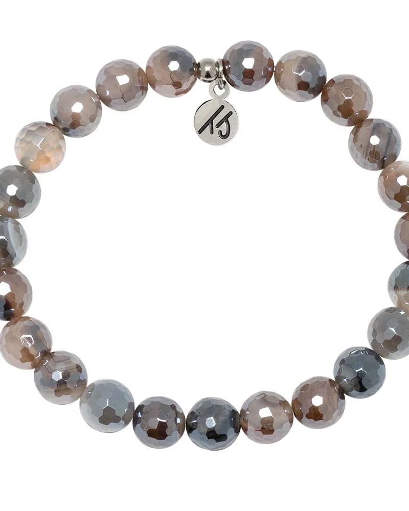 Defining Bracelet- Peace Bracelet with Storm Agate Gemstones sold by Boston Proper