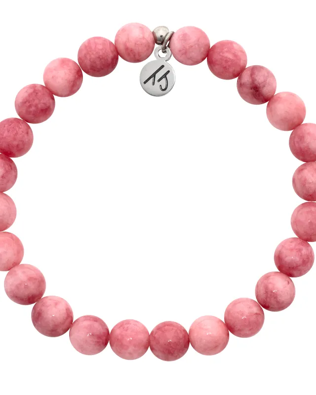 Defining Bracelet- Love Bracelet with Pink Jade Gemstones sold by Boston Proper