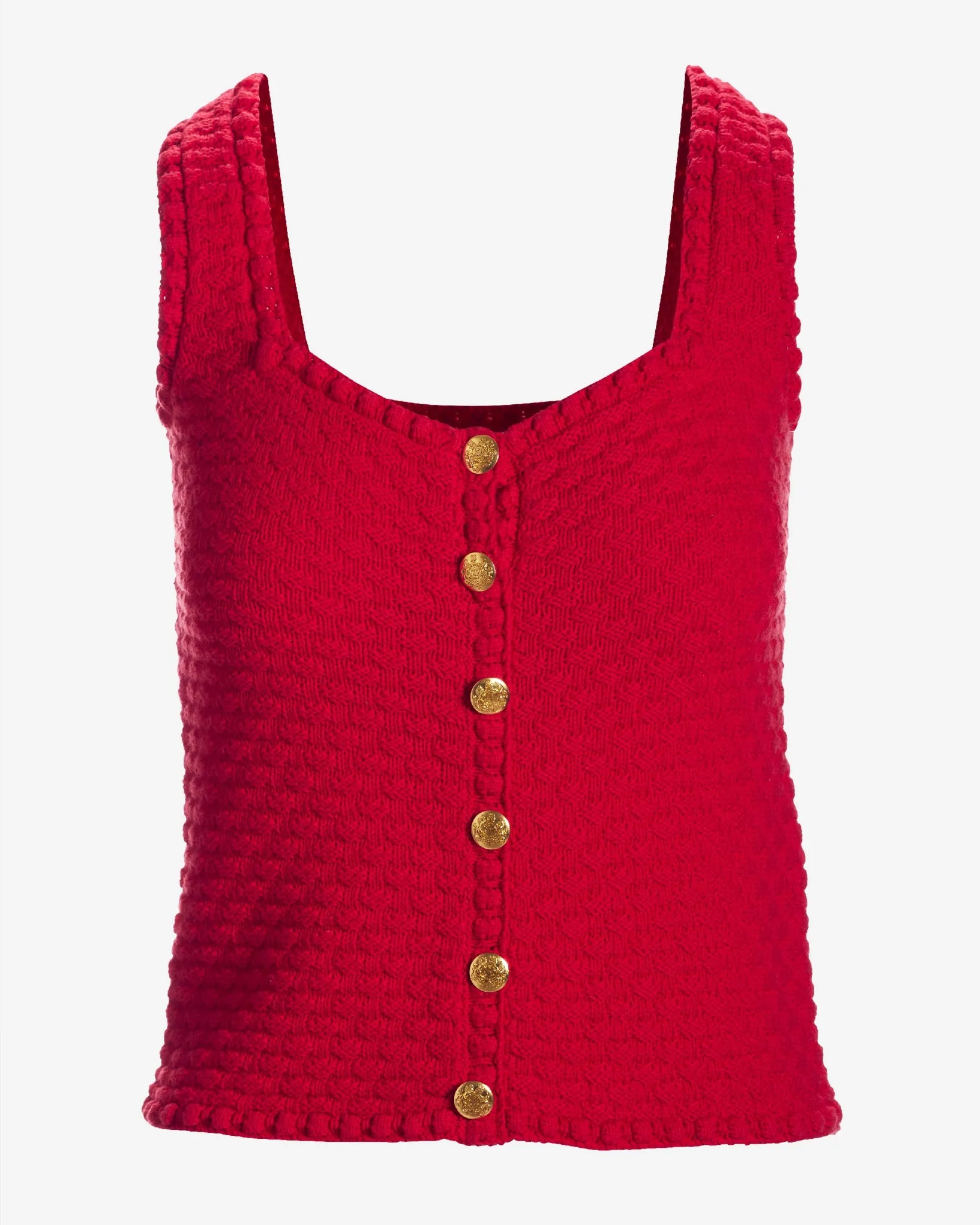 Button Detail Sweater Tank True Red sold by Boston Proper product image thumbnail 2