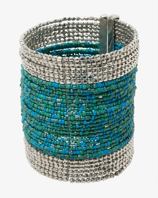 Beaded Turquoise Cuff Silver/Turquoise sold by Boston Proper