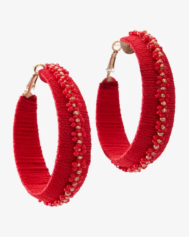 Colored Floral Trim Hoop Red sold by Boston Proper