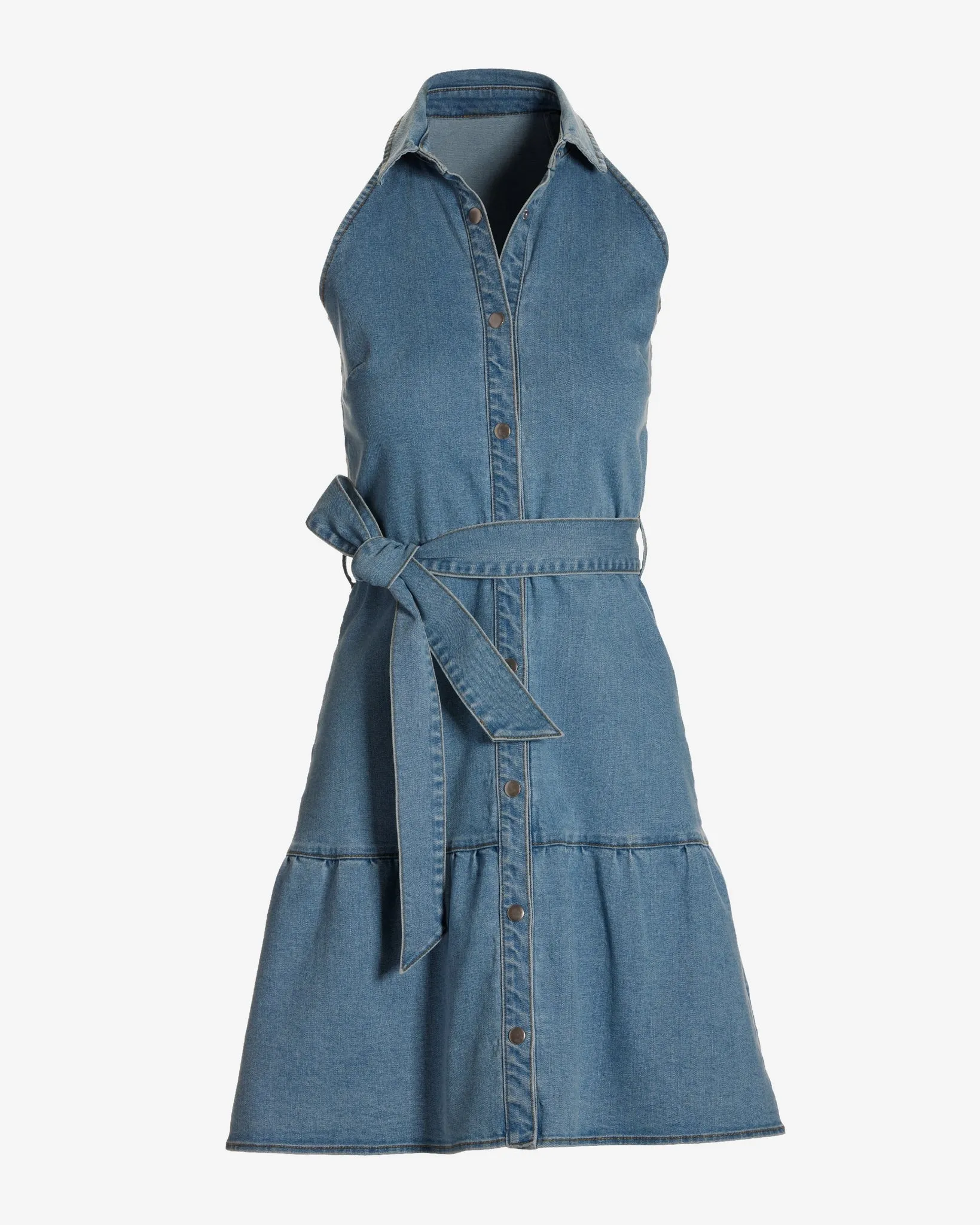 Collared Denim A Line Dress Medium Wash sold by Boston Proper product image thumbnail 2