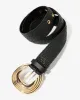 Raffia Carved Metallic Buckle Belt Black sold by Boston Proper