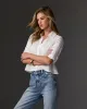 Ruched Sleeve Button Up Shirt White sold by Boston Proper