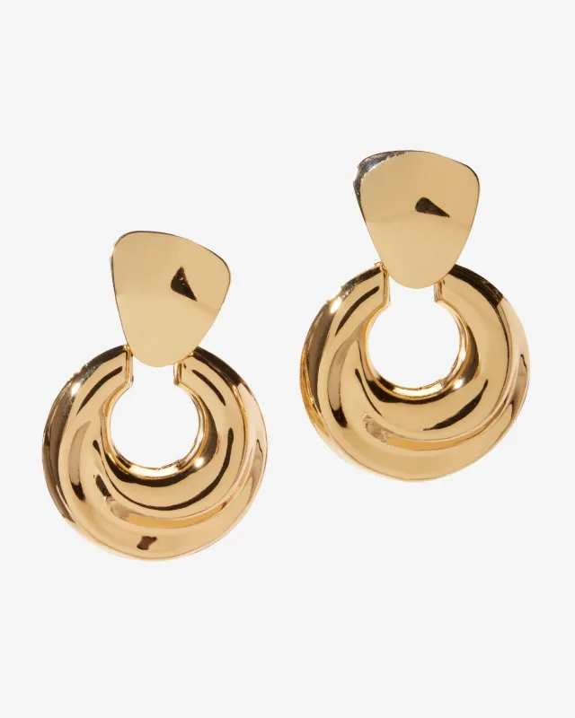Chunky Drop Hoop Earring Gold sold by Boston Proper