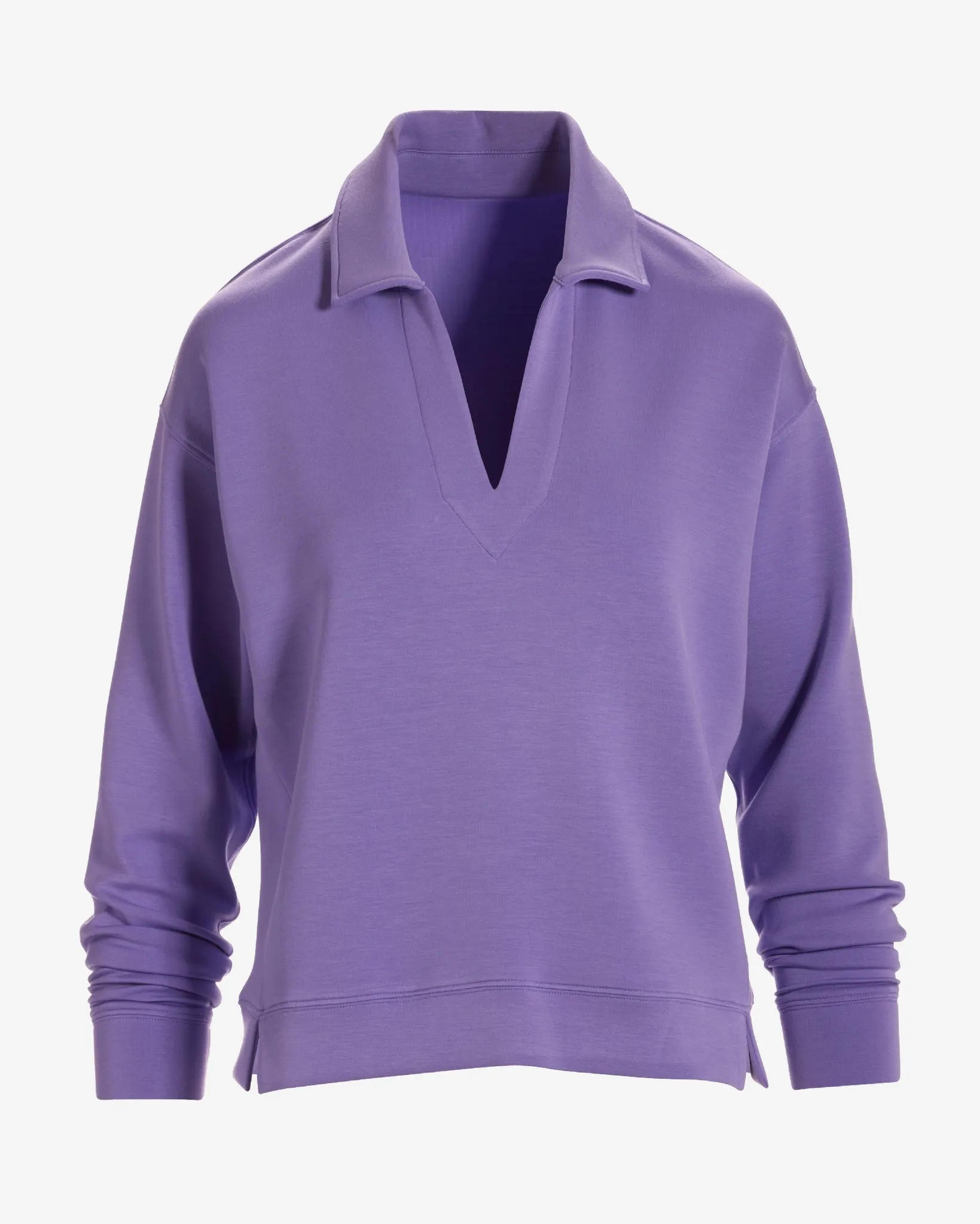 Luxe Lounge Collared Long Sleeve Sweatshirt Bougainvillea sold by Boston Proper product image thumbnail 2