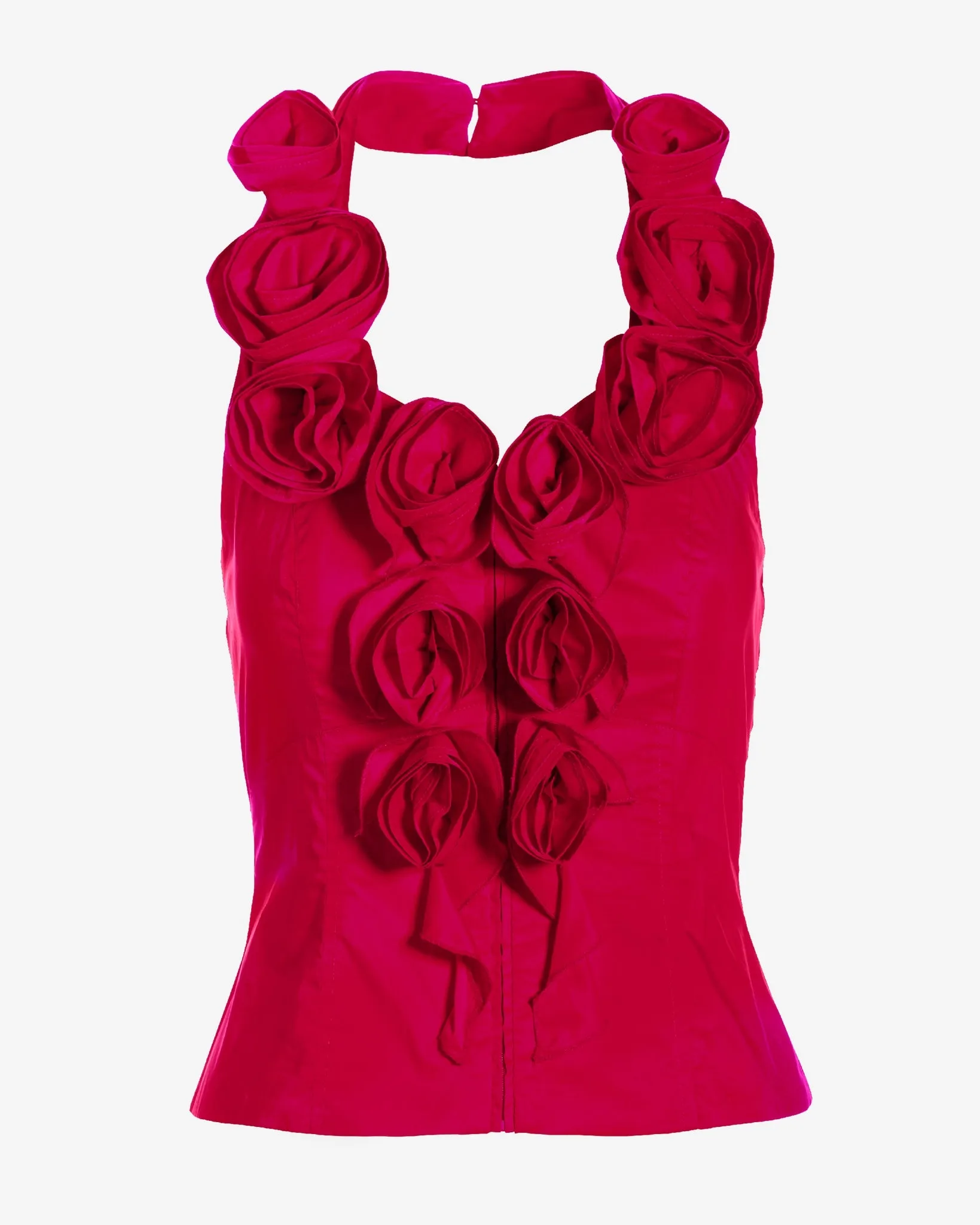 Rosette Poplin Halter Top True Red sold by Boston Proper product image thumbnail 2
