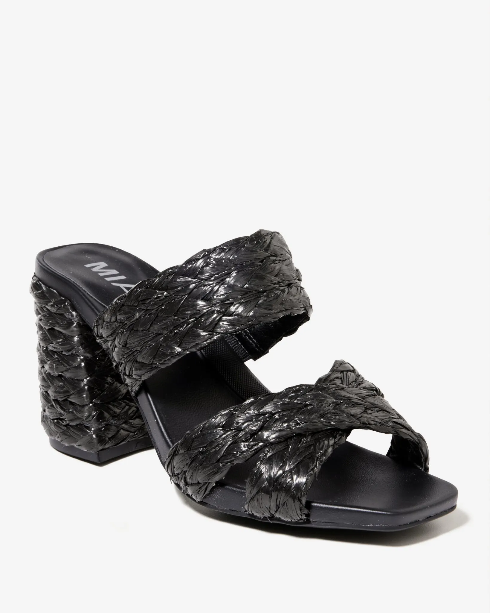 Raffia Band Block Heel Black sold by Boston Proper