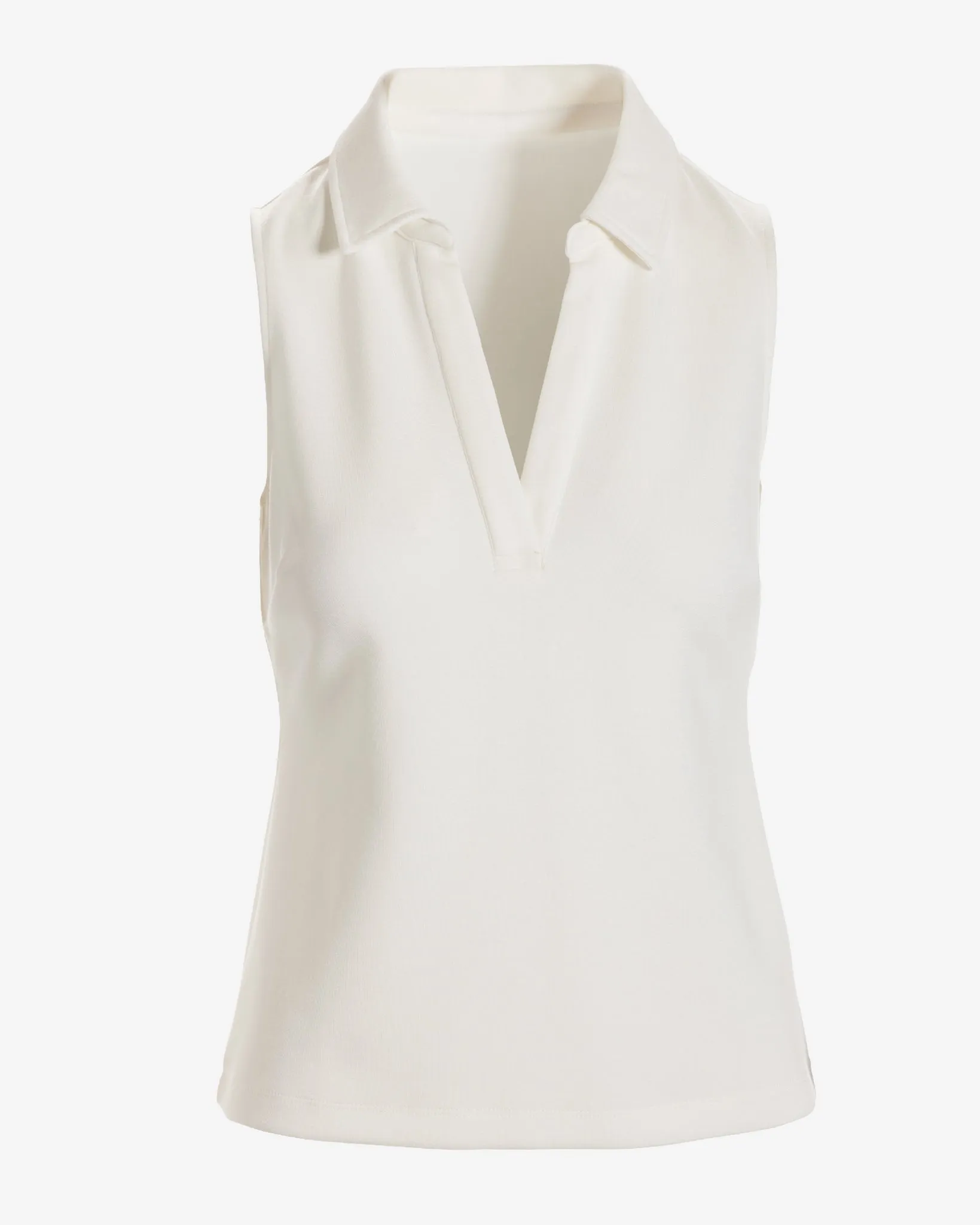 Luxe Lounge Sleeveless Collar Top Off White sold by Boston Proper product image thumbnail 2