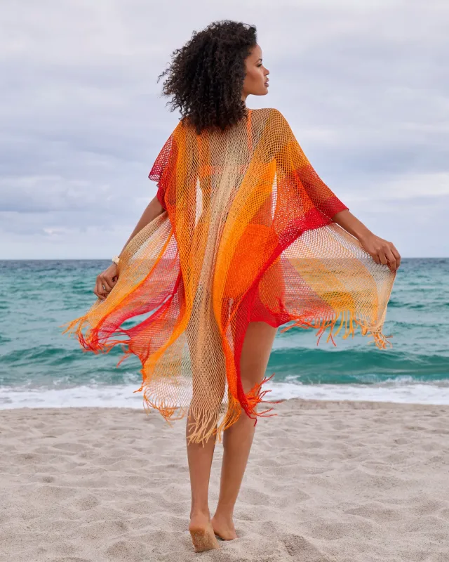 Metallic Fringe Coverup Gold/Orange sold by Boston Proper