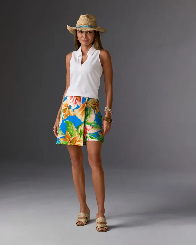 Beyond Travel Print Skort Blue Multi sold by Boston Proper