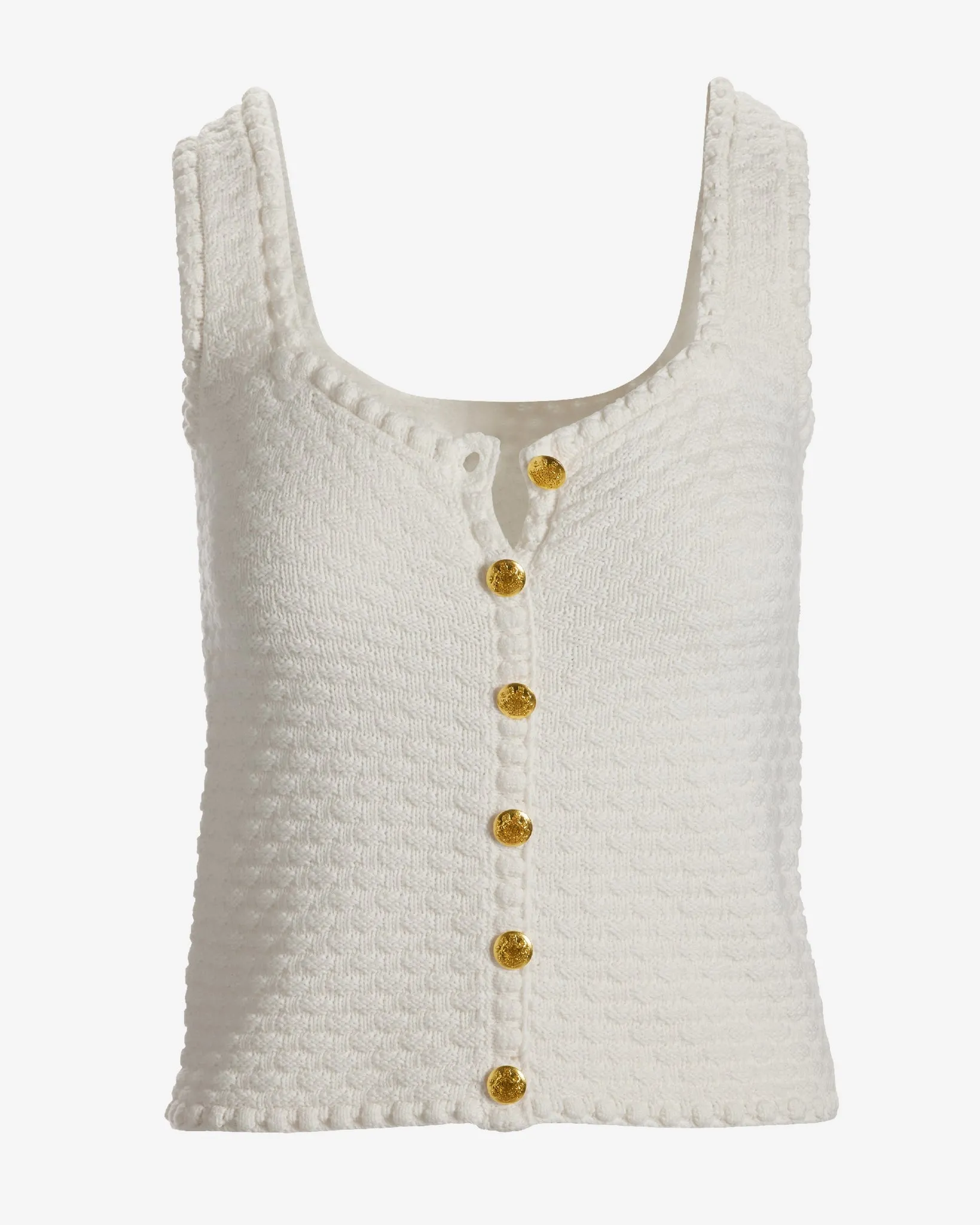 Button Detail Sweater Tank Off White sold by Boston Proper product image thumbnail 2