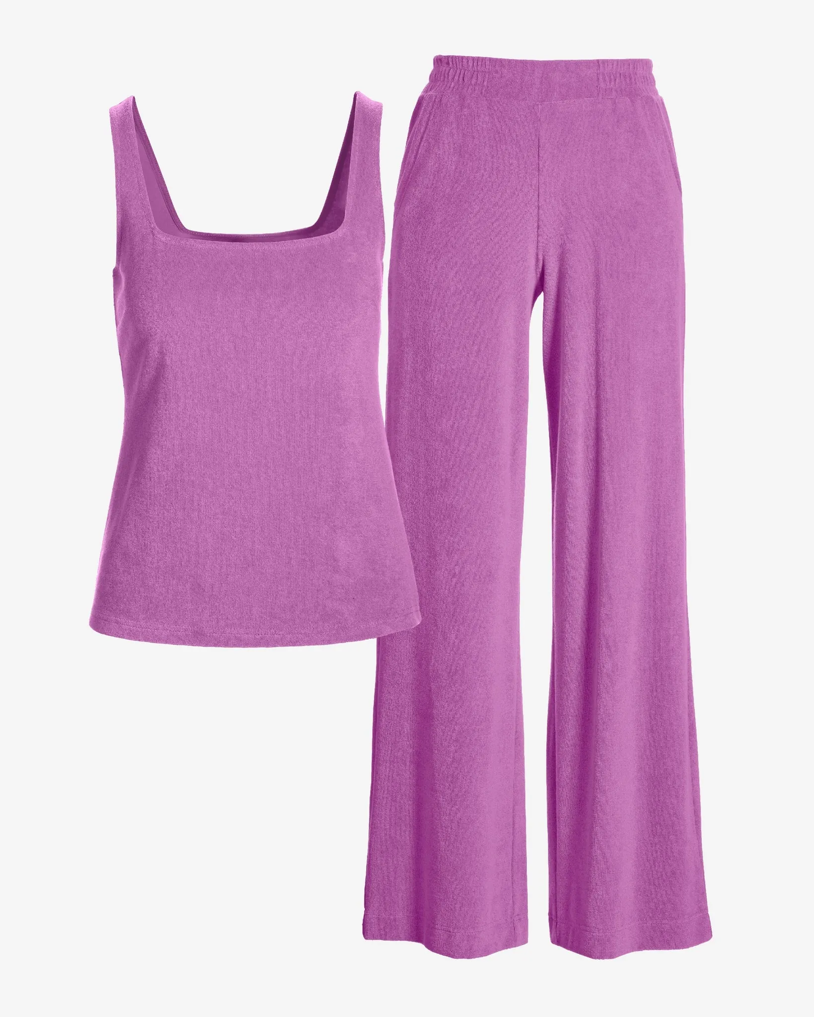 Beach Terry Square Neck and Wide Leg Pant Set Bodacious sold by Boston Proper product image thumbnail 2