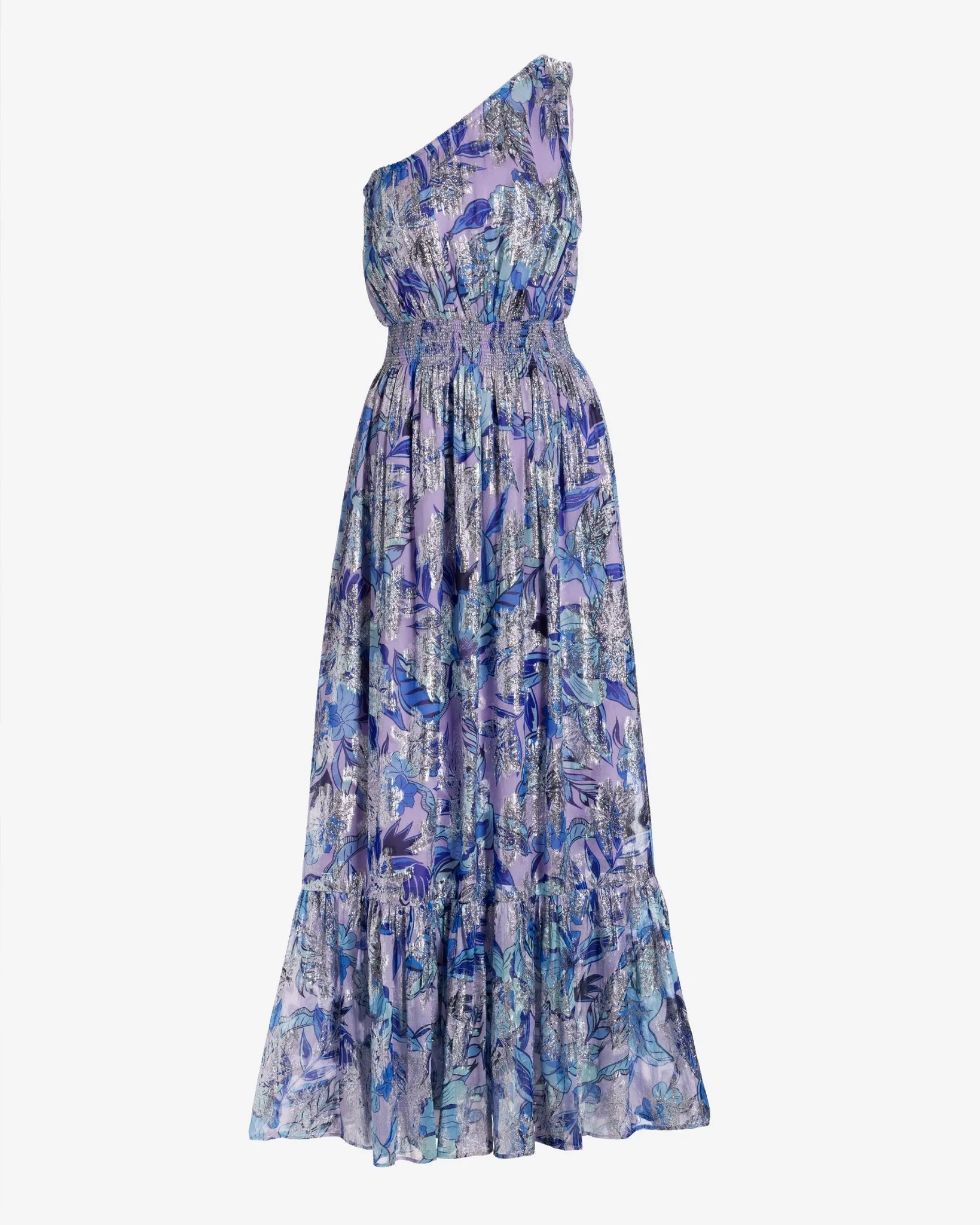 Azul Blooms Print One Shoulder Metallic Maxi Dress Azul Blooms sold by Boston Proper product image thumbnail 2