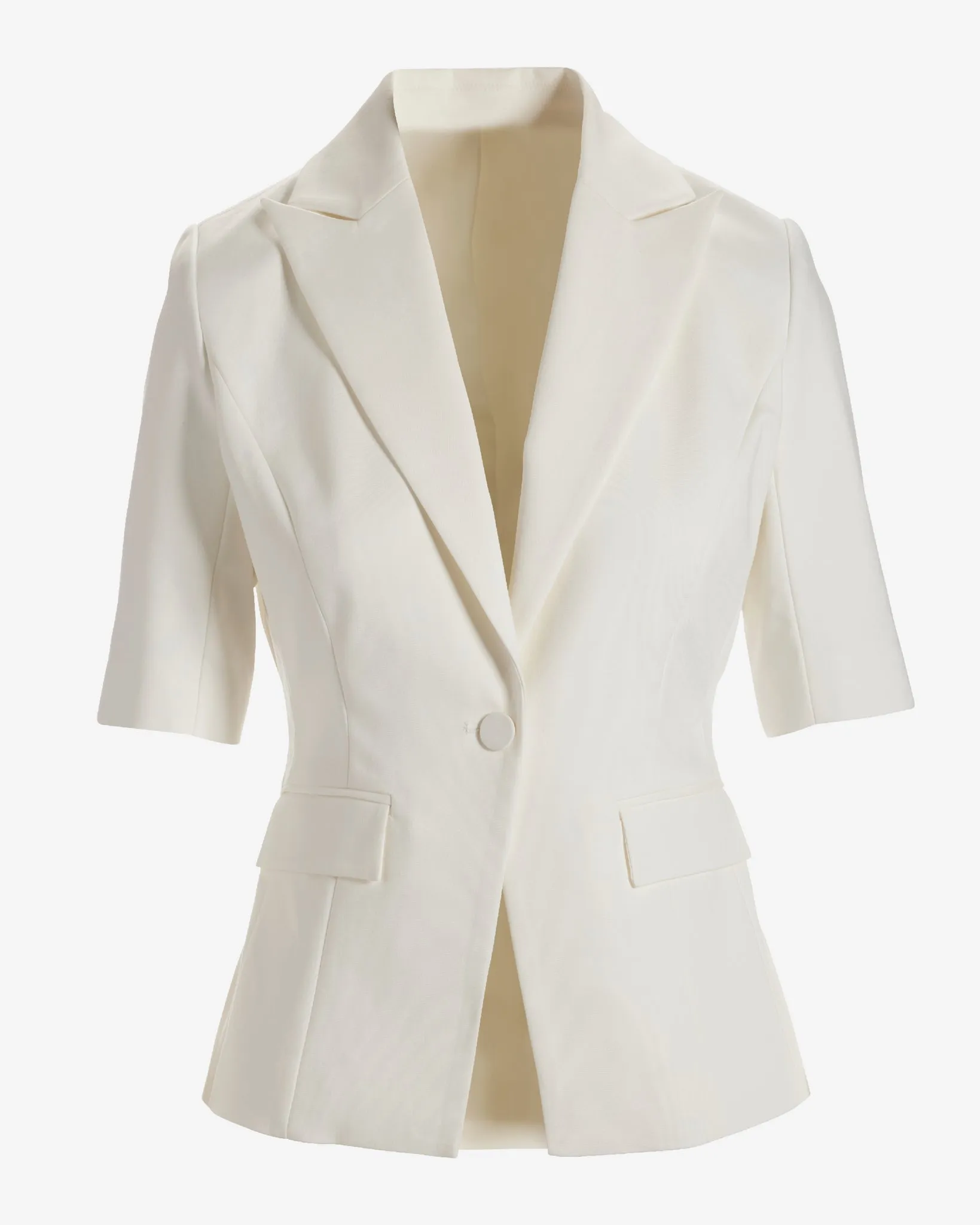 Modern Short Sleeve Blazer Ivory sold by Boston Proper product image thumbnail 2