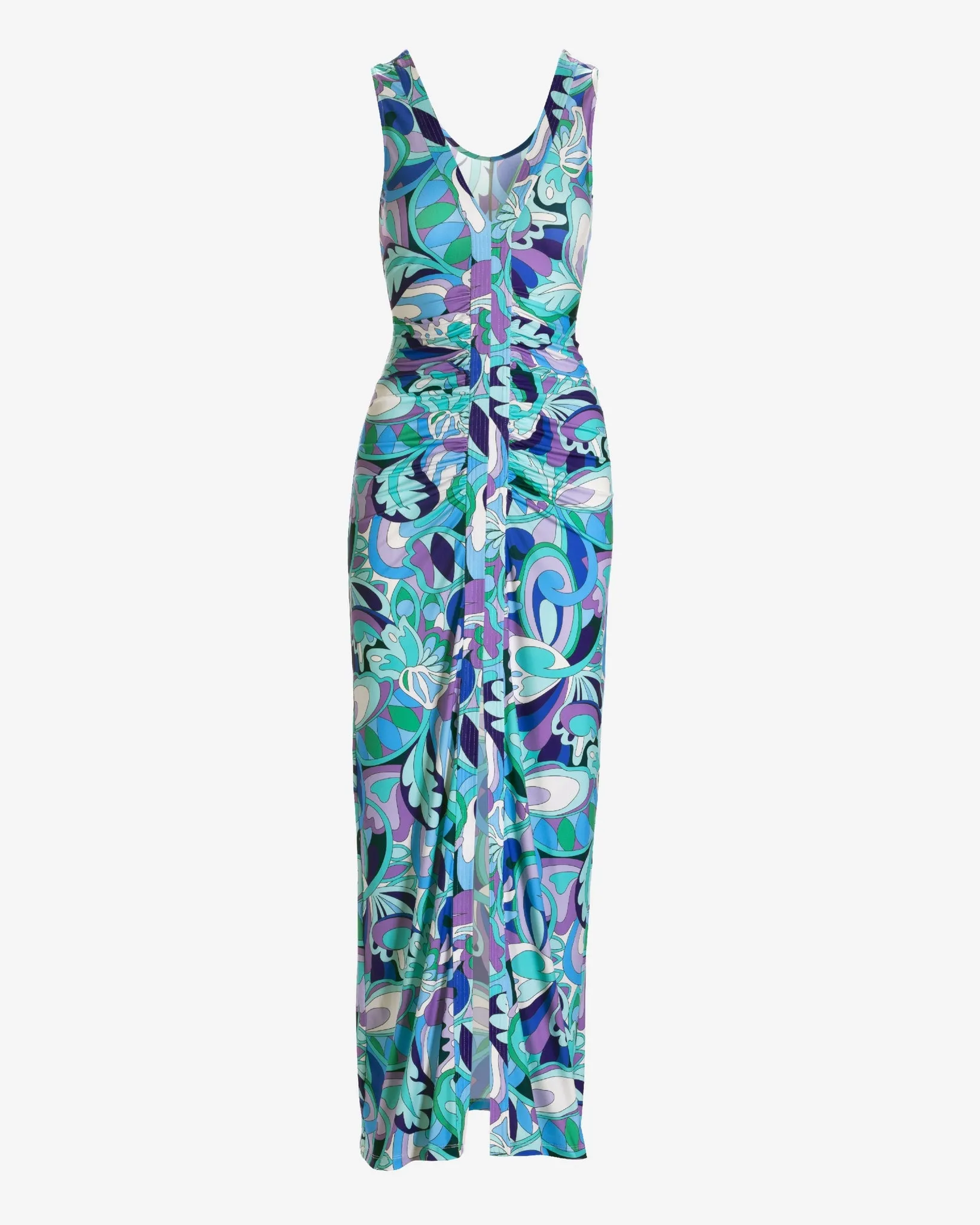 Maldives Abstract Sleeveless Ruched Front Slit Maxi Dress Maldives Abstract sold by Boston Proper product image thumbnail 2