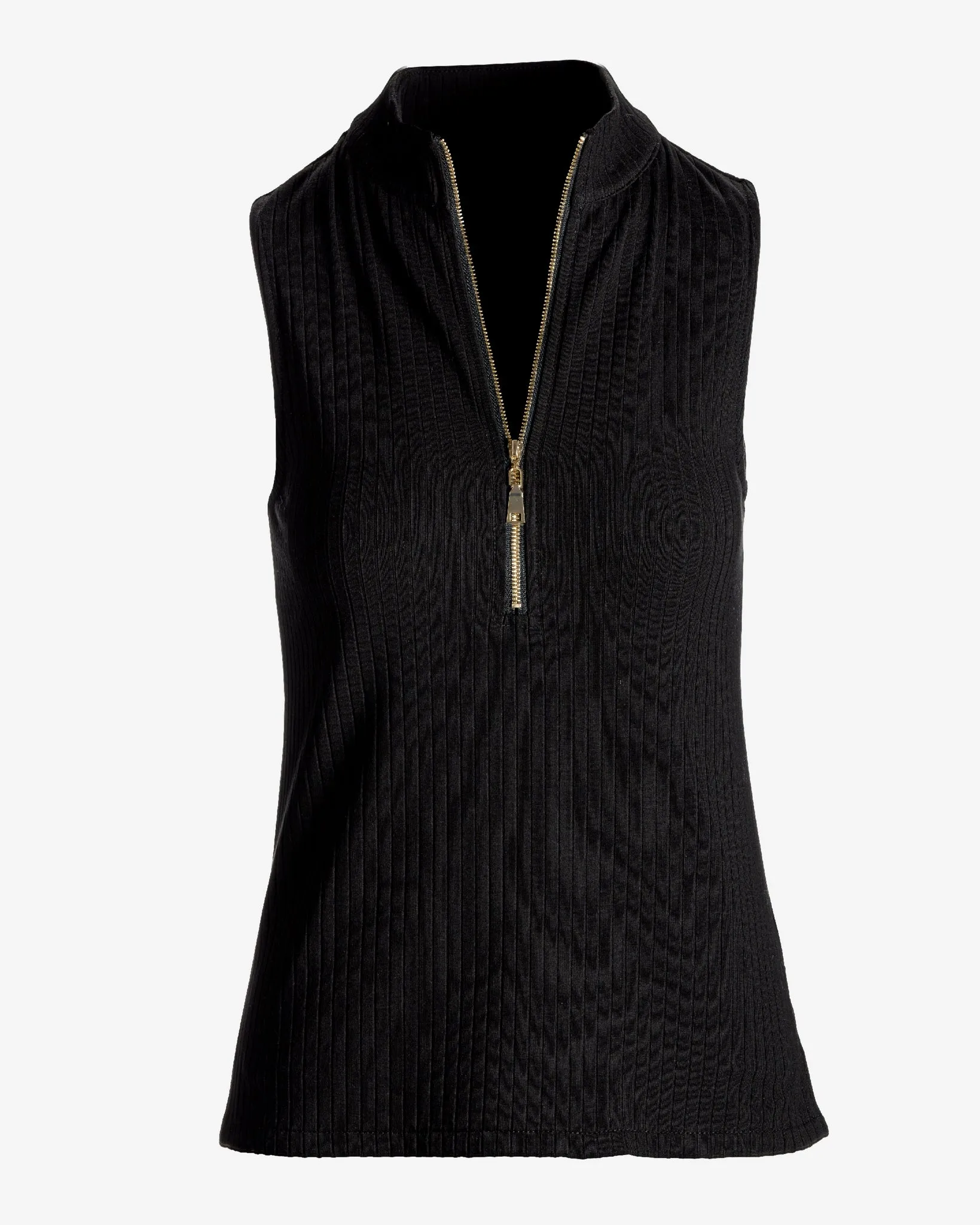 Ribbed Half Zip Up Tank Proper Black sold by Boston Proper product image thumbnail 2