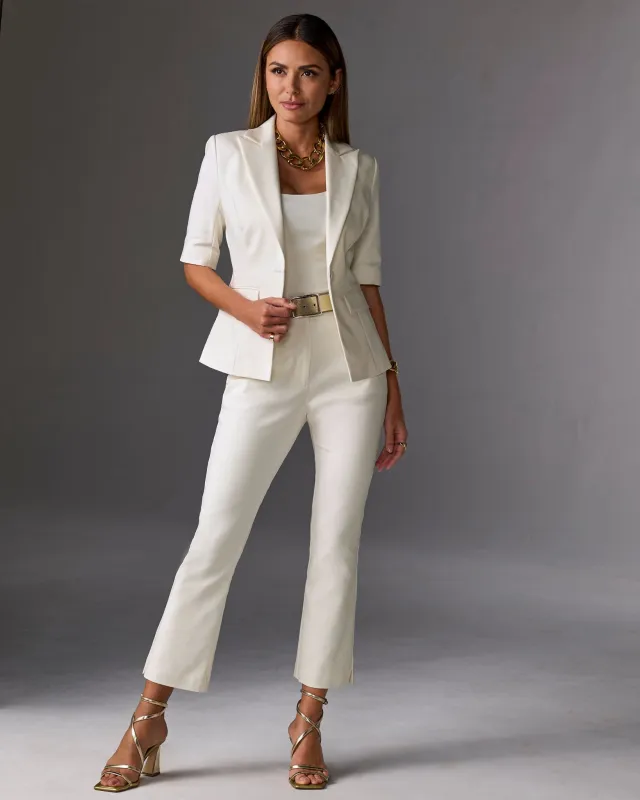 Monterey Modern Bootcut Kick Flare Ankle Pant Ivory sold by Boston Proper