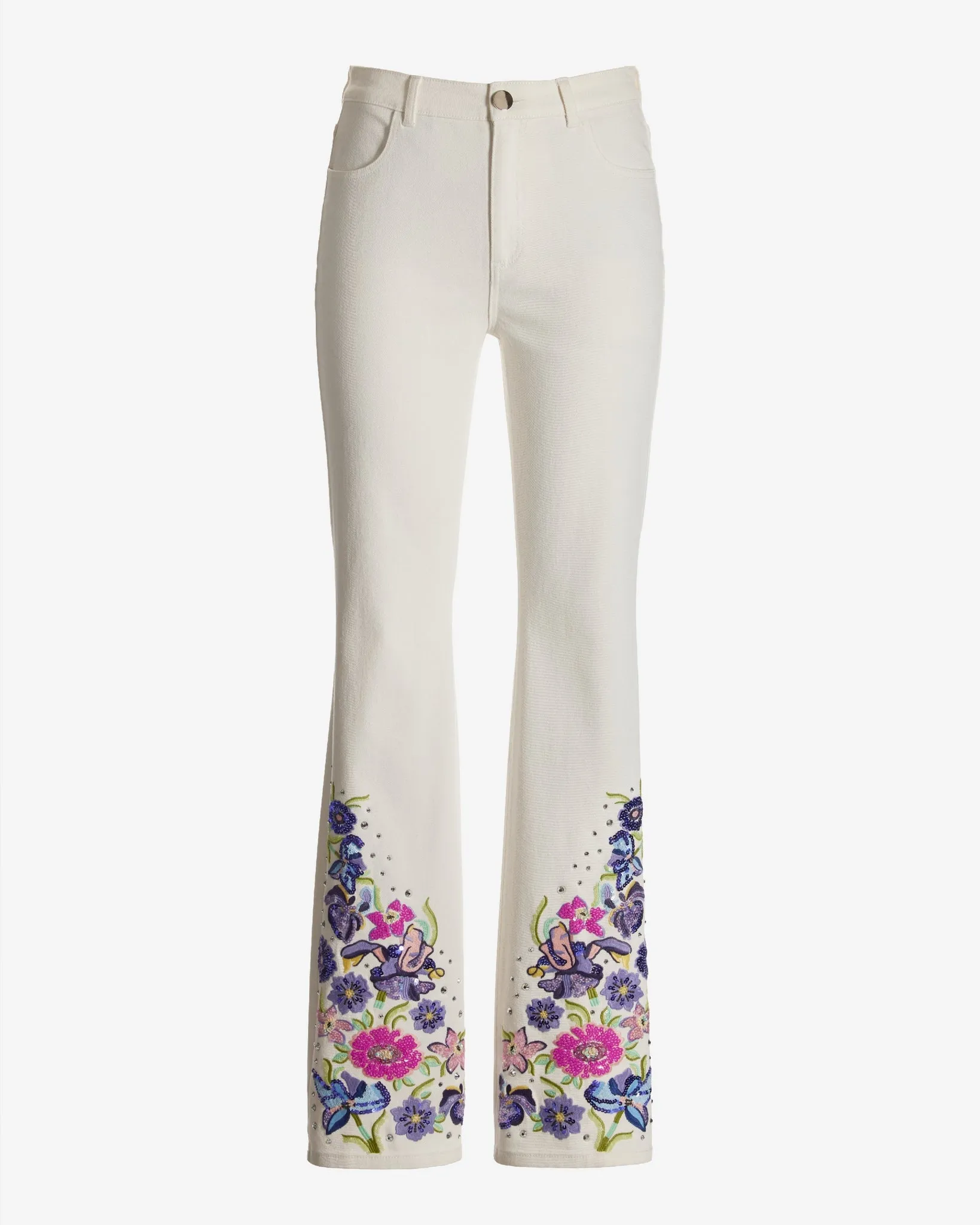 Monterey Floral Embellished Jean White Multi sold by Boston Proper product image thumbnail 2