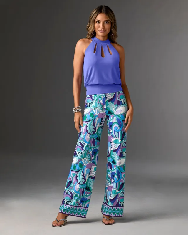 Malibu Print Wide Leg Pant Maldives Abstract sold by Boston Proper