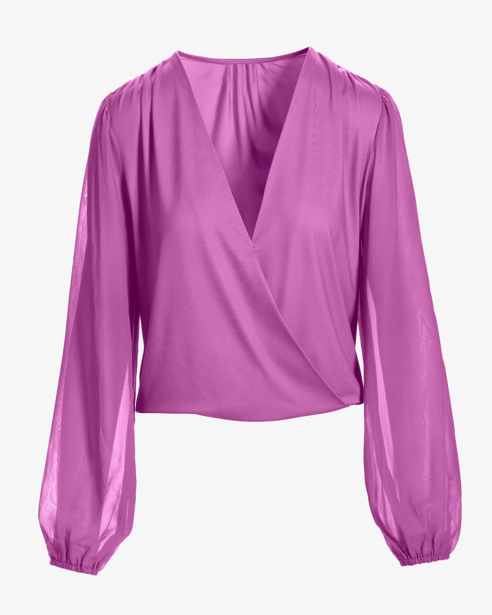 So Chic Chiffon Sleeve Surplice Top Bodacious sold by Boston Proper product image thumbnail 2