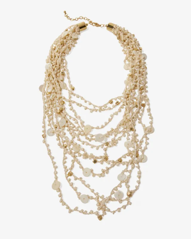 Layered Bead Necklace Off White sold by Boston Proper