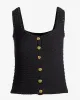 Button Detail Sweater Tank Black sold by Boston Proper