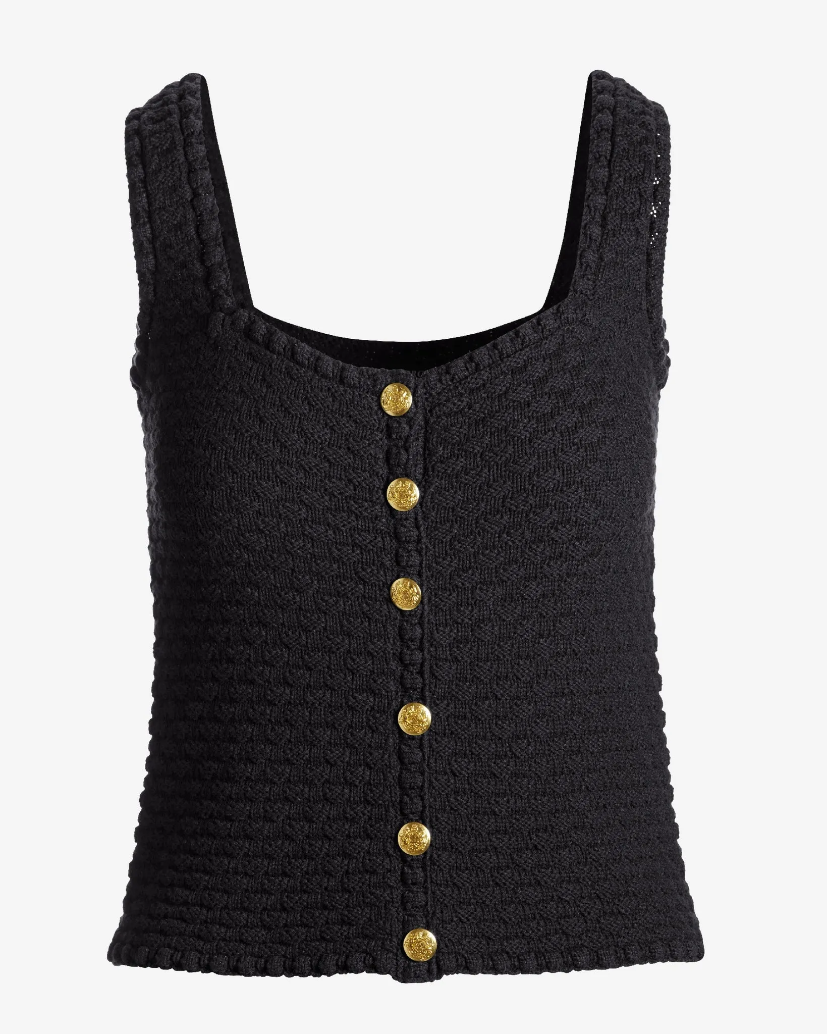 Button Detail Sweater Tank Black sold by Boston Proper product image thumbnail 2