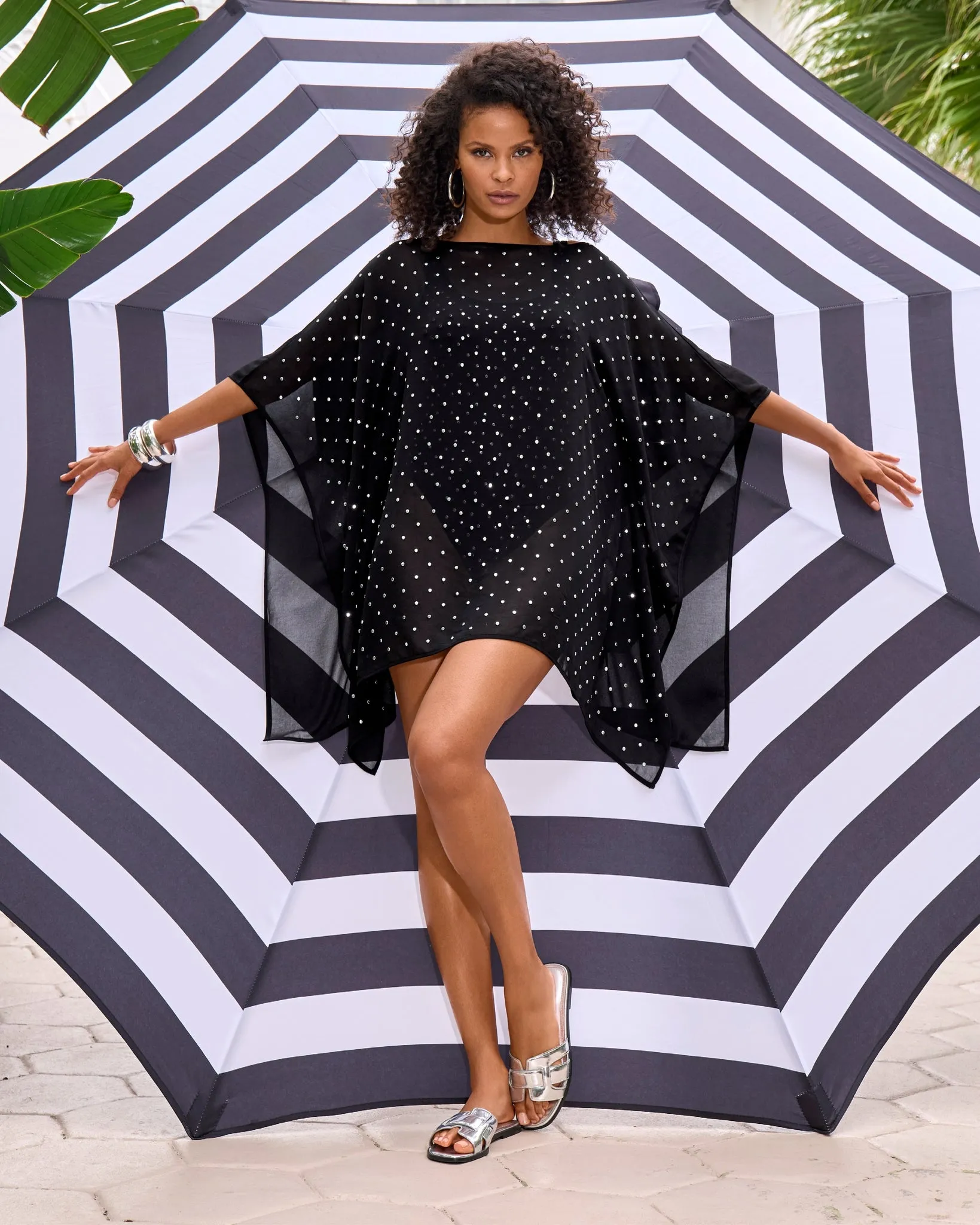 Studded Mesh Tie Cover Up Black sold by Boston Proper