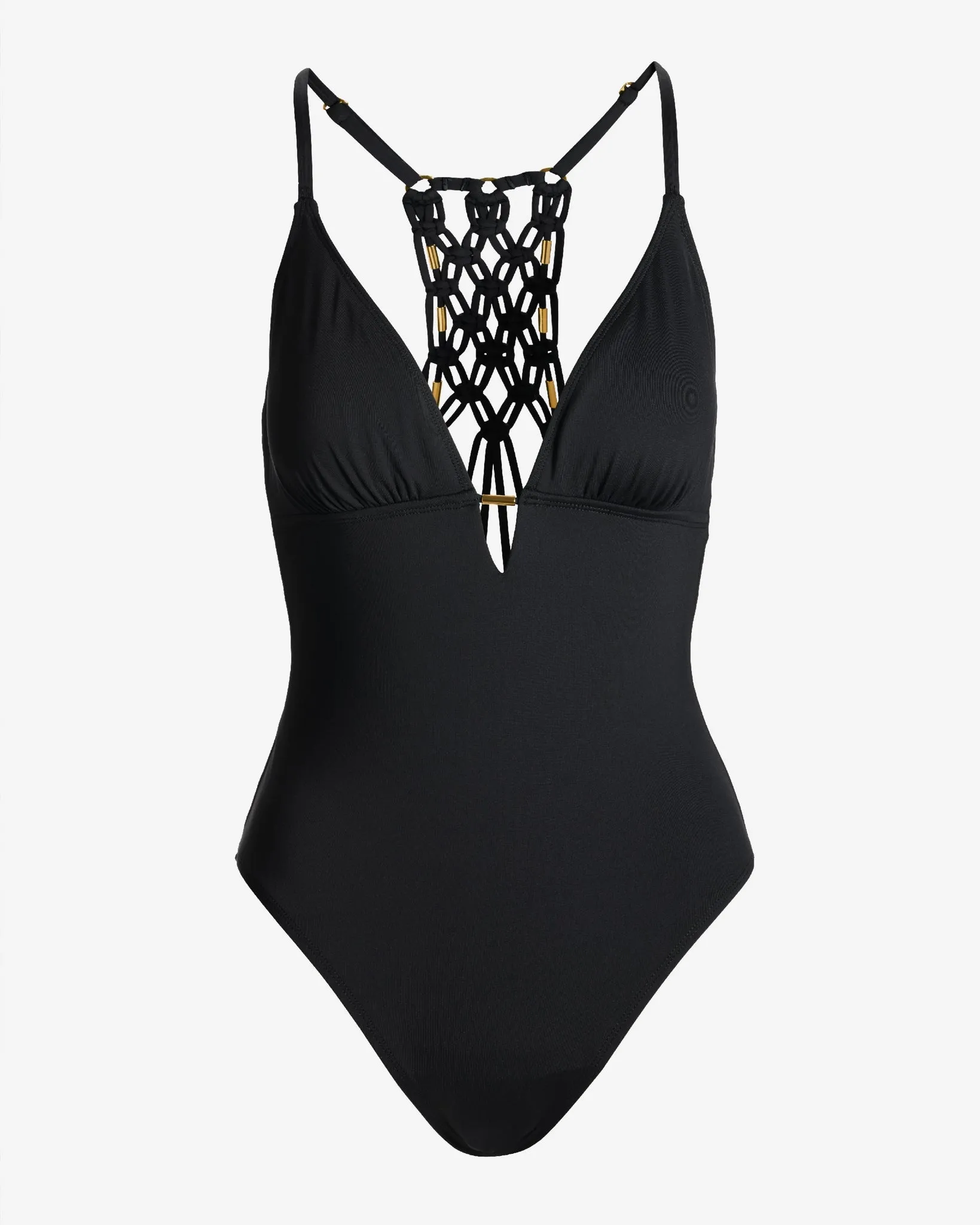 Macramé Gold Detail One Piece Black sold by Boston Proper product image thumbnail 2