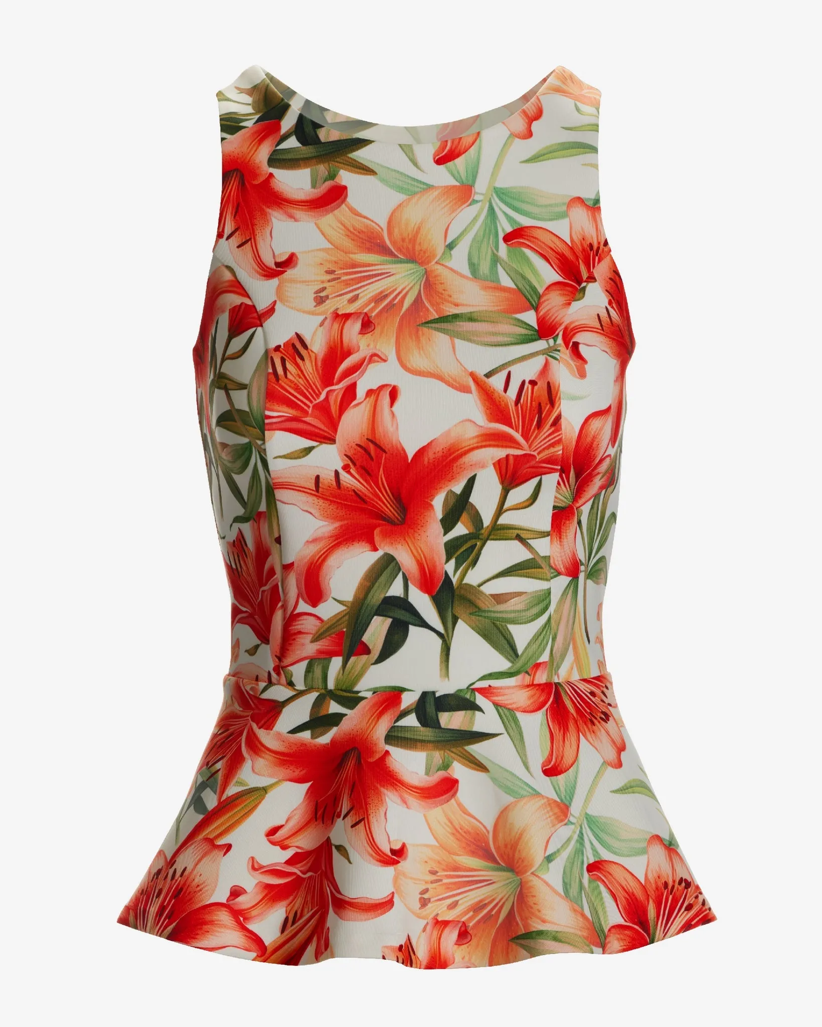 Printed Scuba Peplum Top Lily Amore sold by Boston Proper product image thumbnail 2