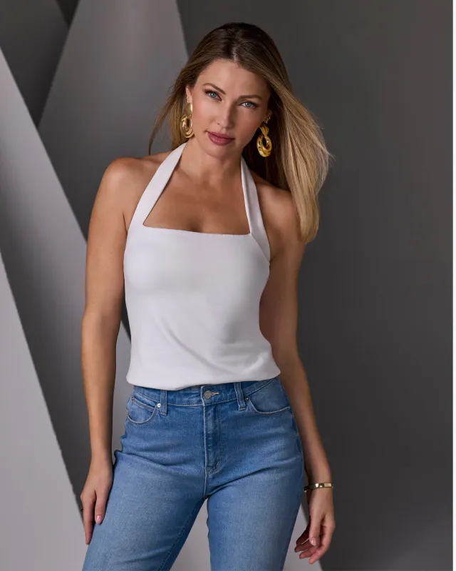 So Sexy Halter Knit Top Pure White sold by Boston Proper