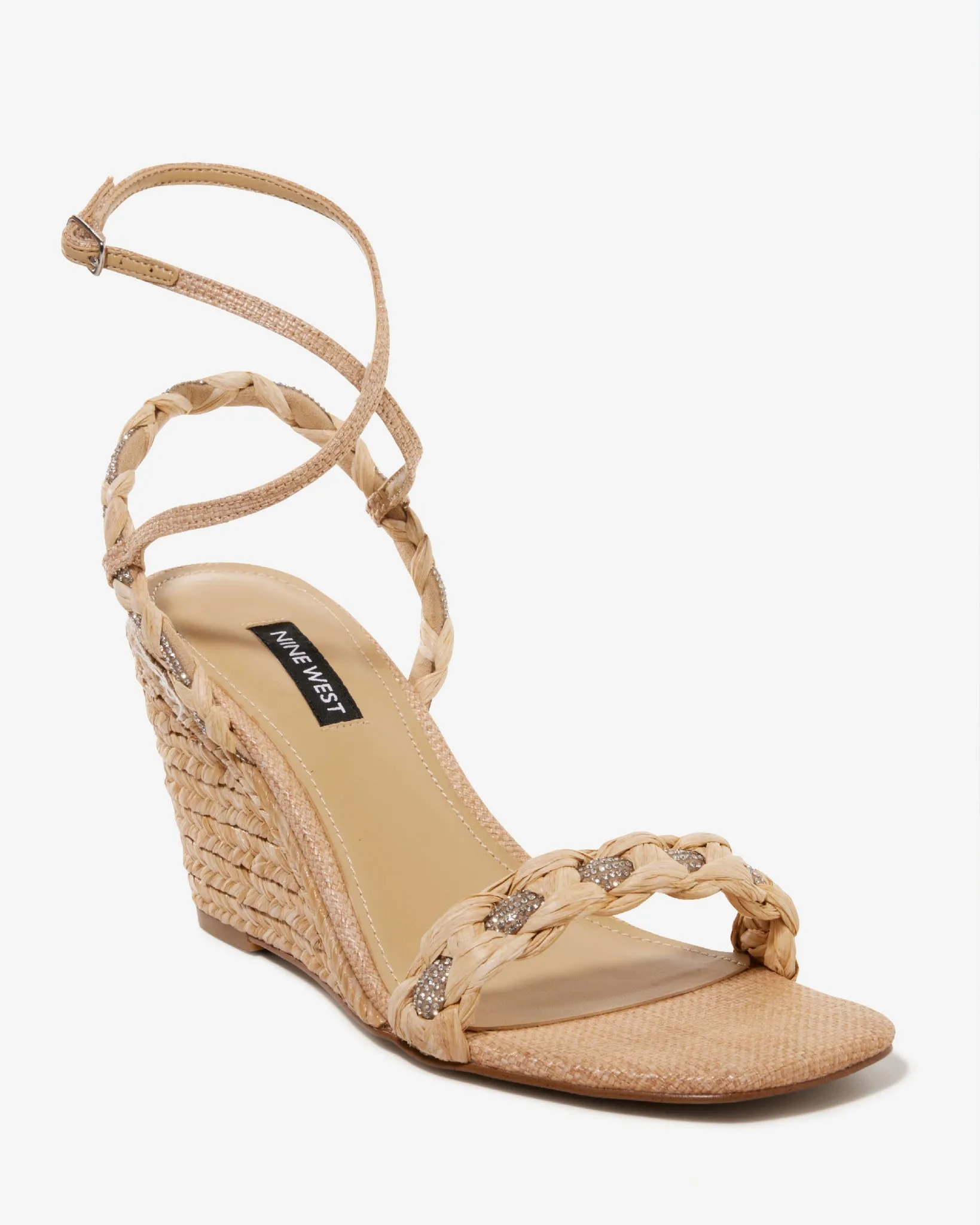 Braided Raffia Wedge Natural sold by Boston Proper