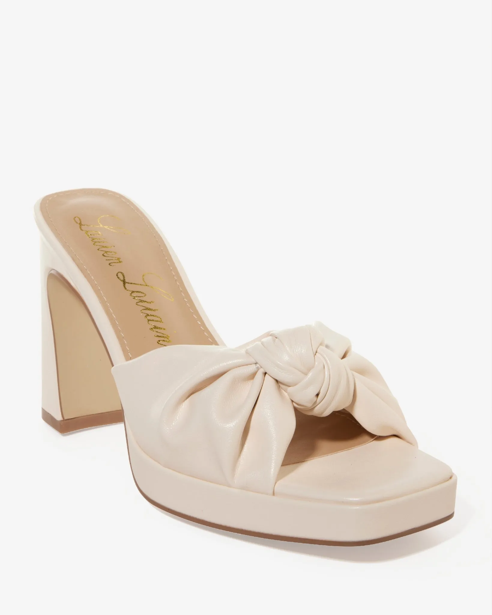 Knotted Strap Heel Ivory sold by Boston Proper