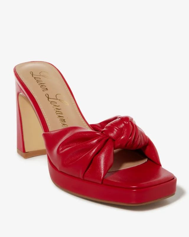 Knotted Strap Heel Red sold by Boston Proper
