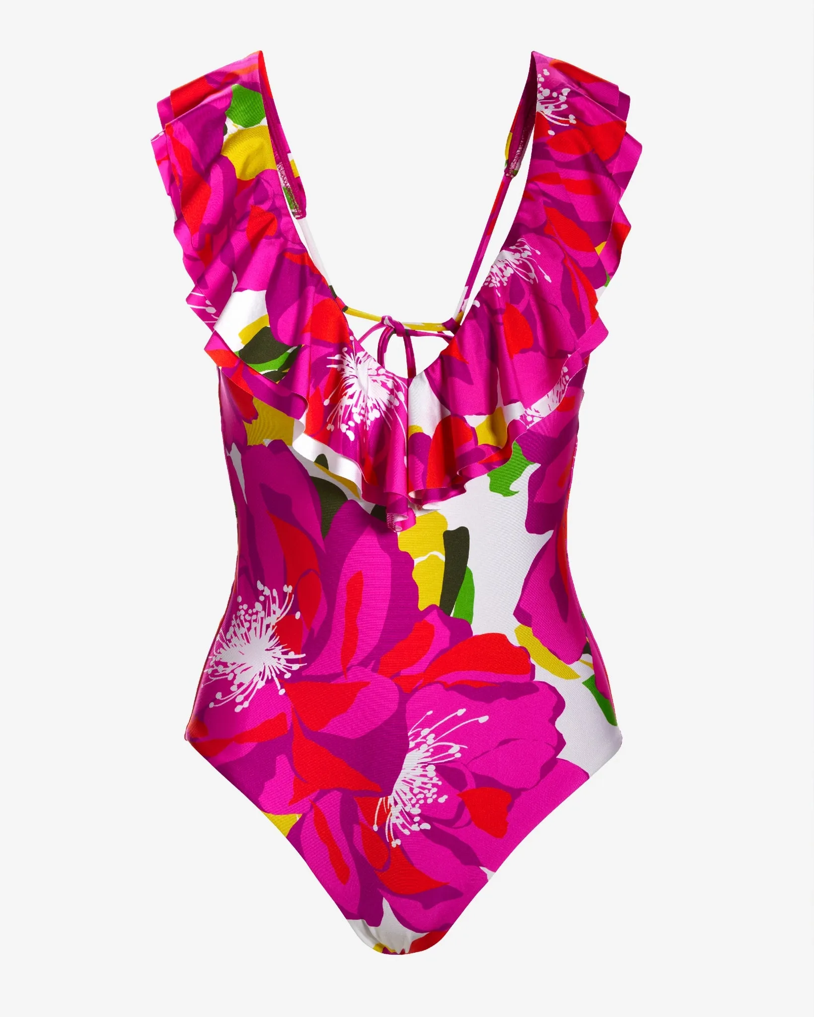 Exploded Floral Ruffle One Piece Multi sold by Boston Proper product image thumbnail 2