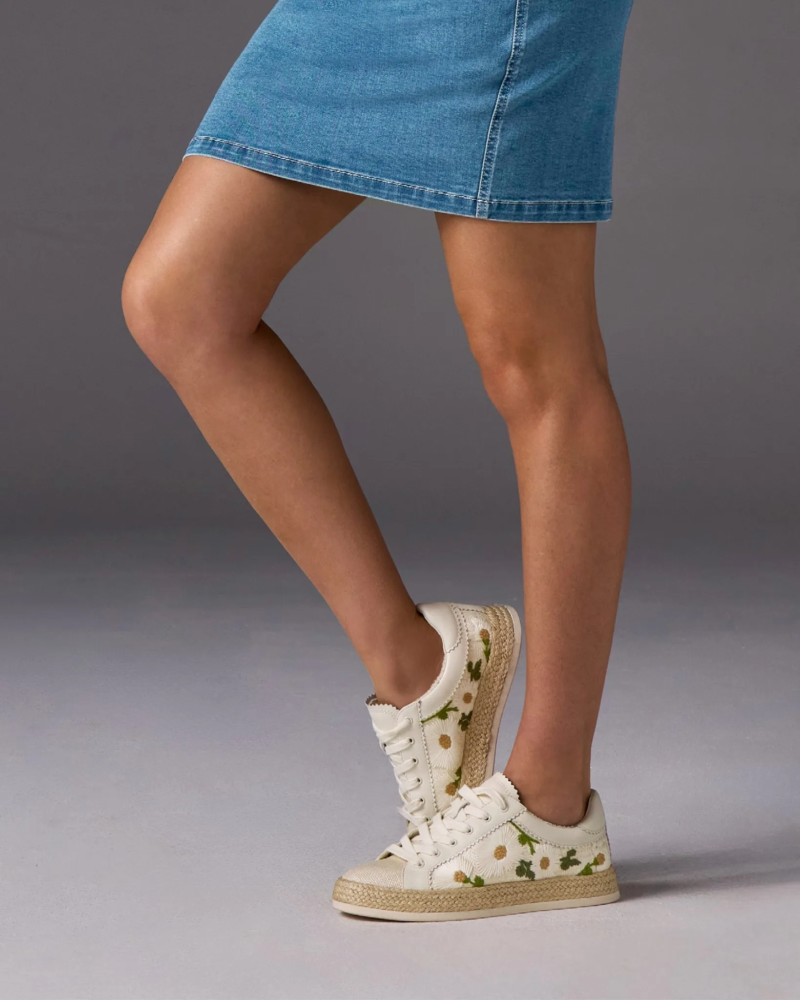 Embroidered Flower Sneaker White sold by Boston Proper product image thumbnail 2