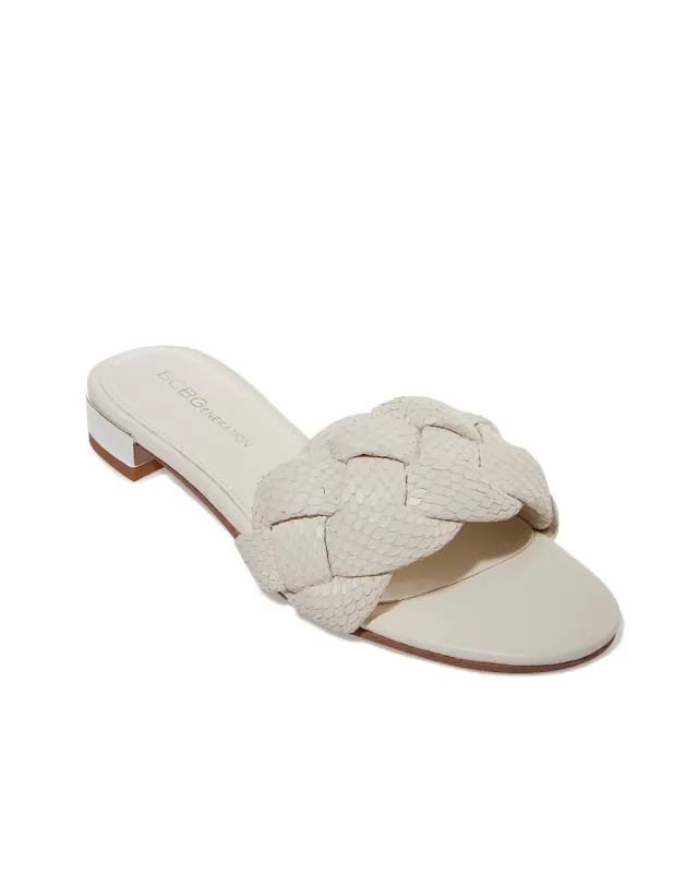 Woven Braided Flat Sandal White sold by Boston Proper