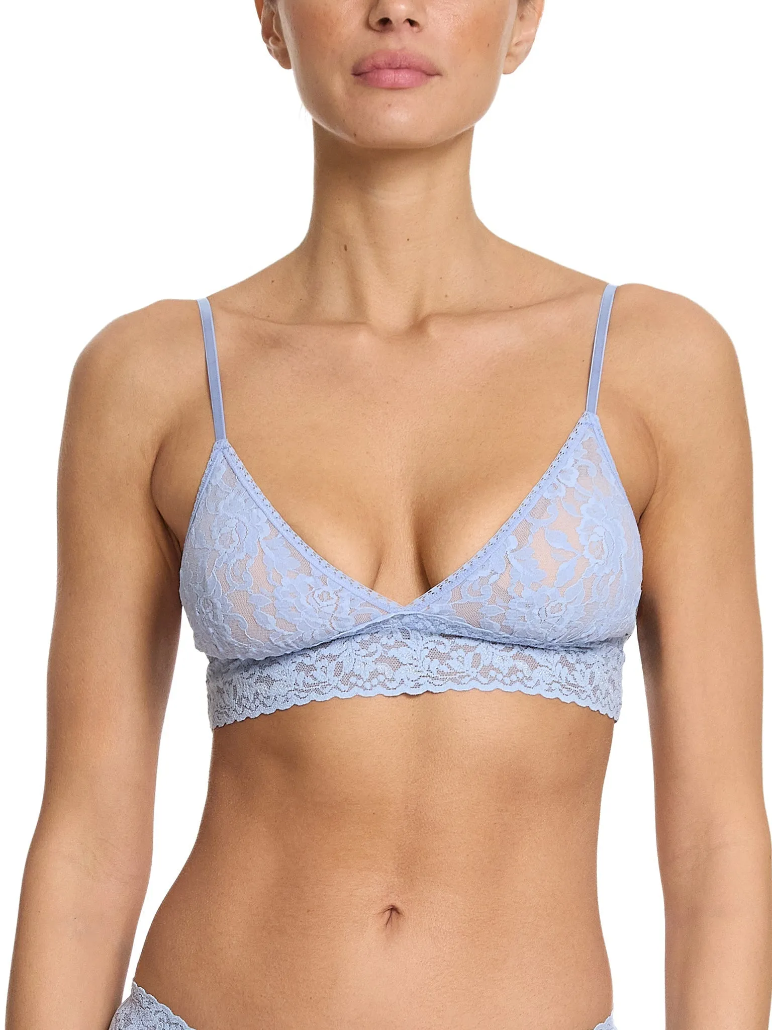 Signature Lace Padded Triangle Bralette Clarity Blue Sale sold by Boston Proper