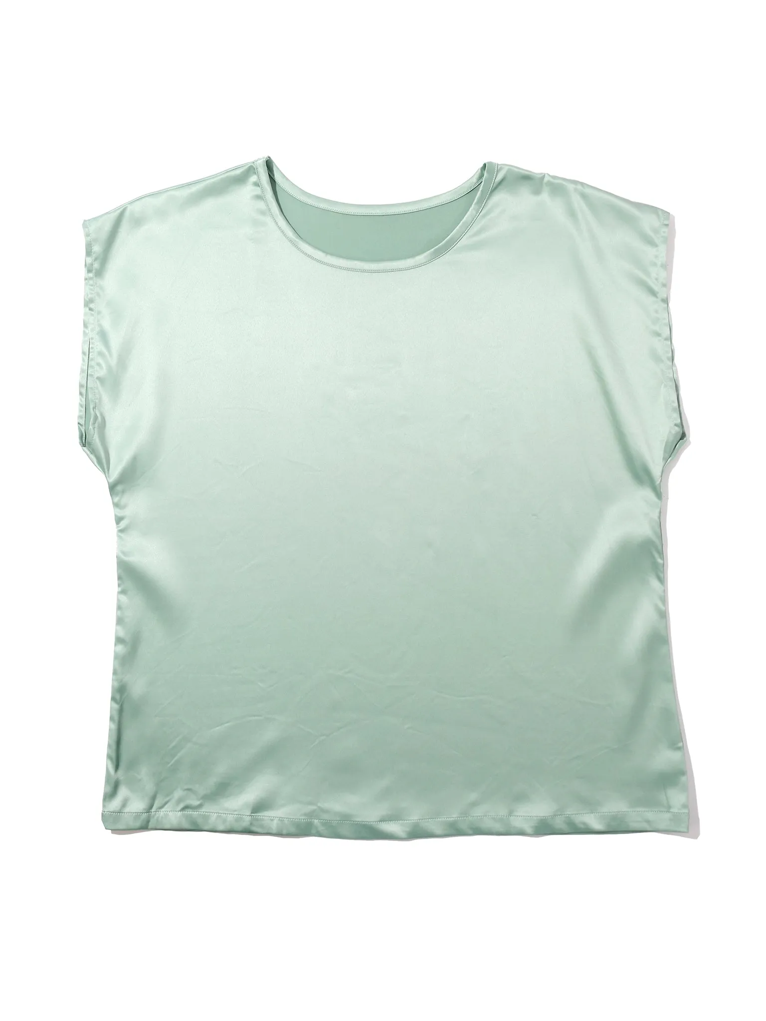Satin Sleep Cap Sleeve Tee Green Tea sold by Boston Proper product image thumbnail 5