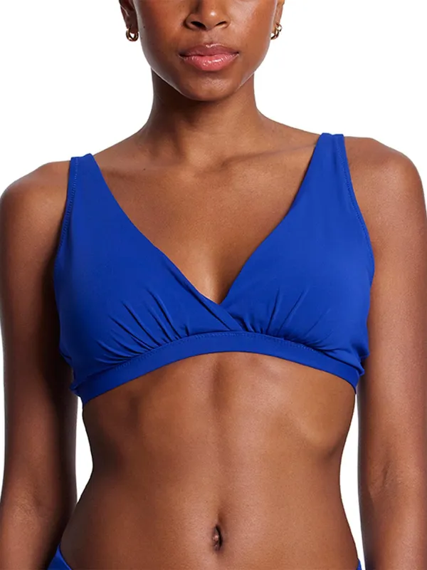 Plunge Swim Top Poolside Blue sold by Boston Proper