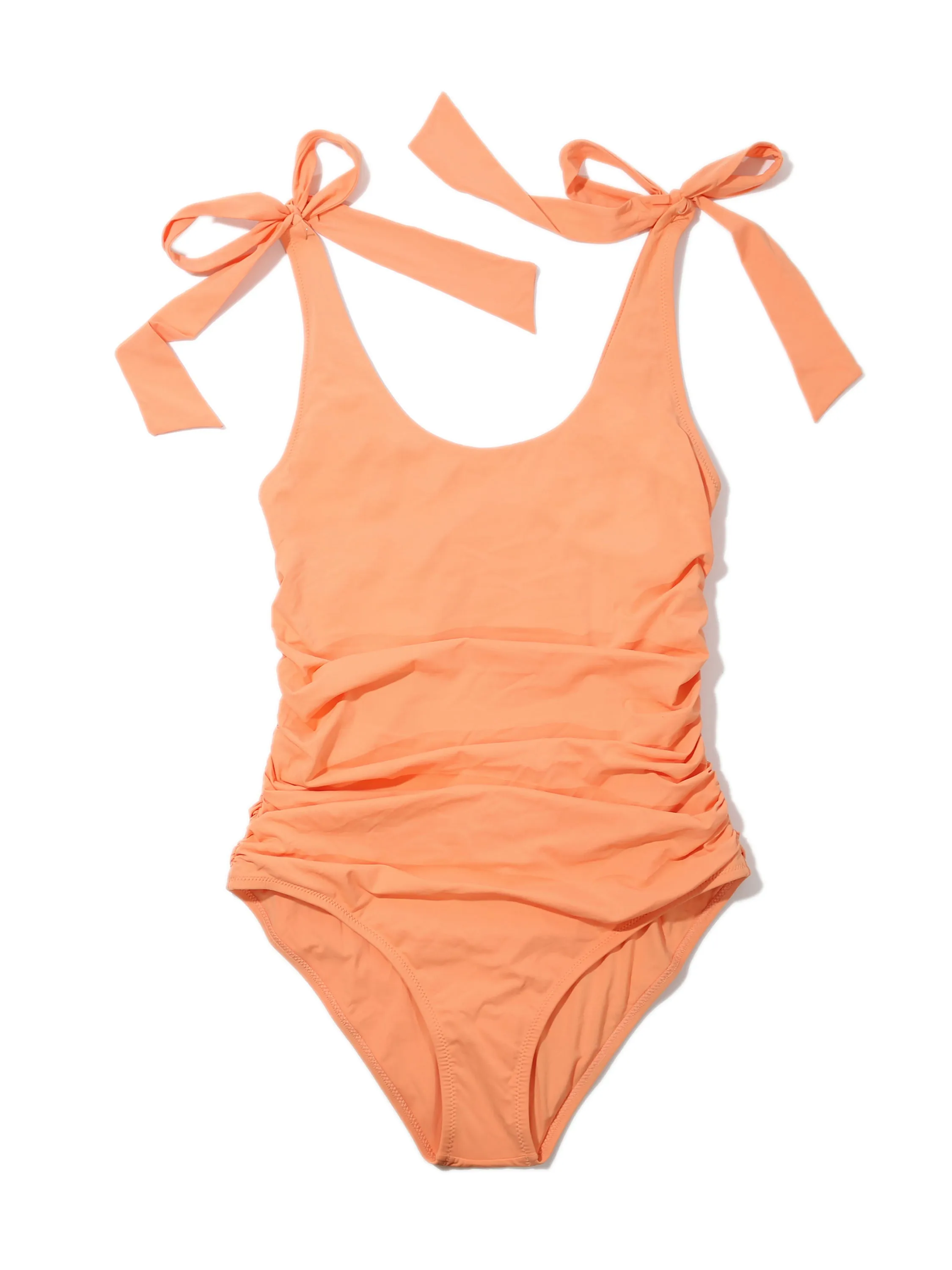 Ruched Bow One Piece Swimsuit Florence Orange sold by Boston Proper product image thumbnail 2