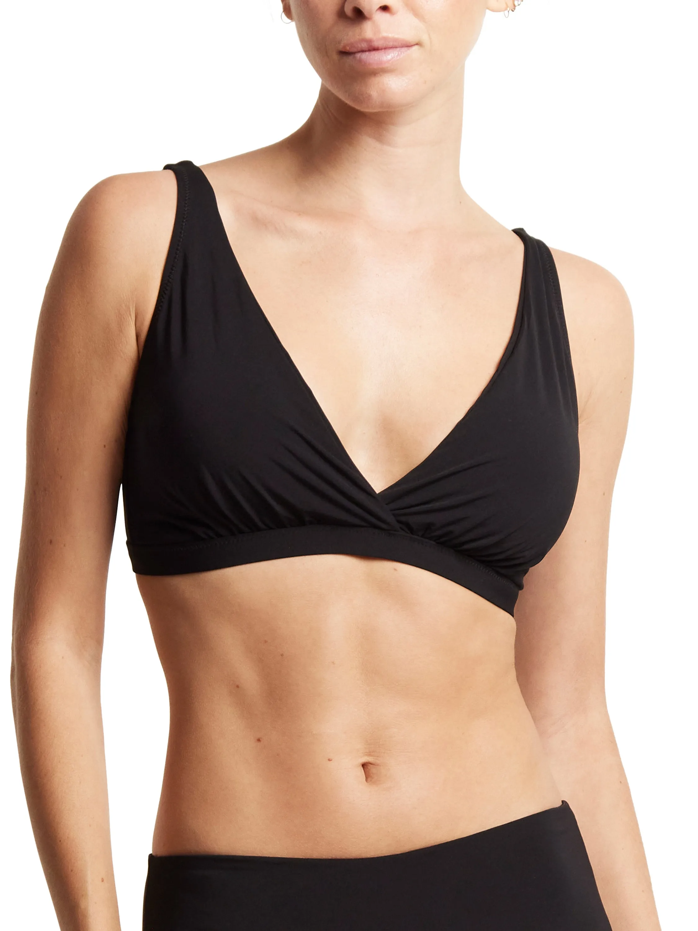 Plunge Swim Top Black sold by Boston Proper