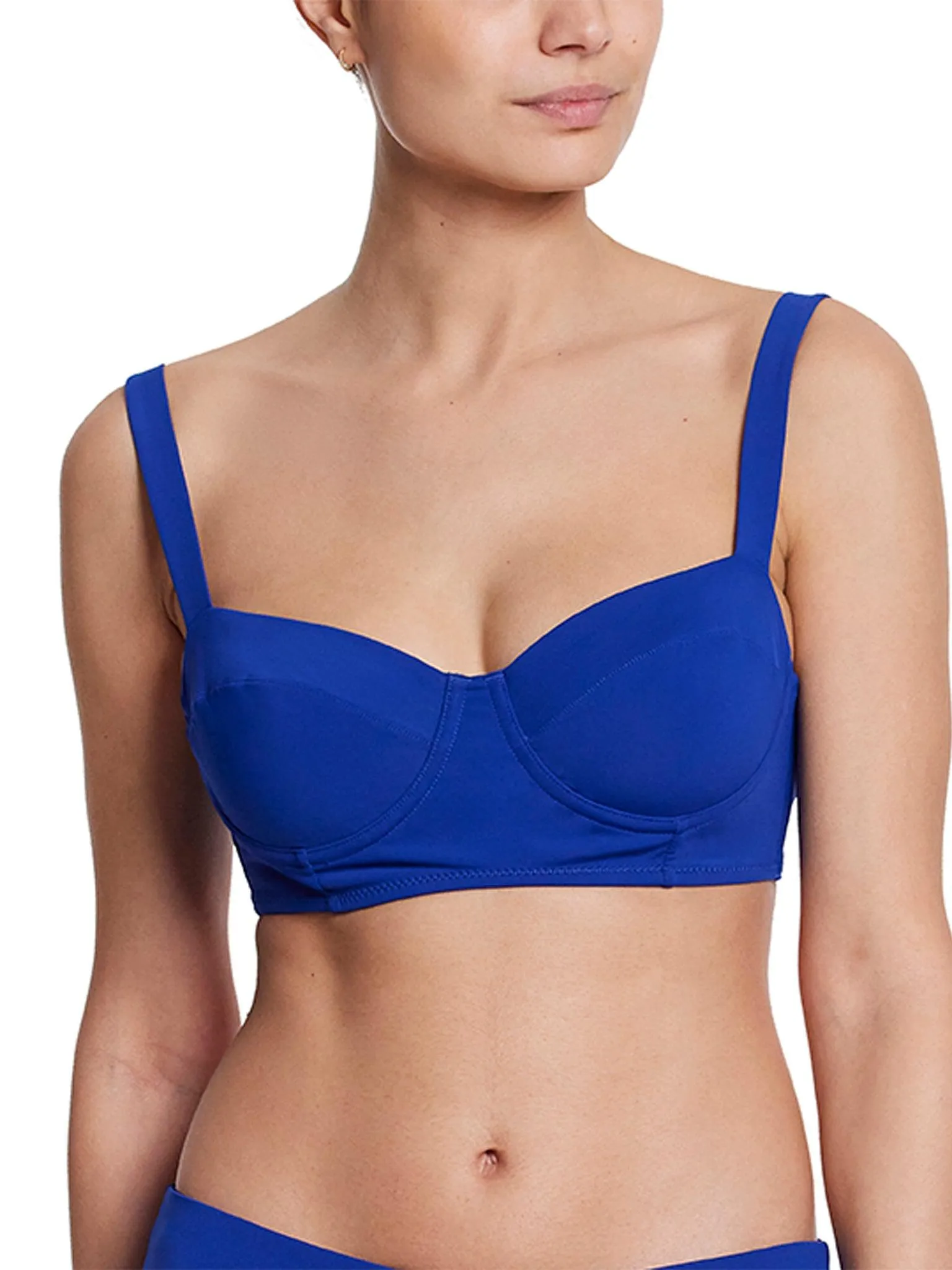 Balconette Bikini Swimsuit Top Poolside Blue sold by Boston Proper