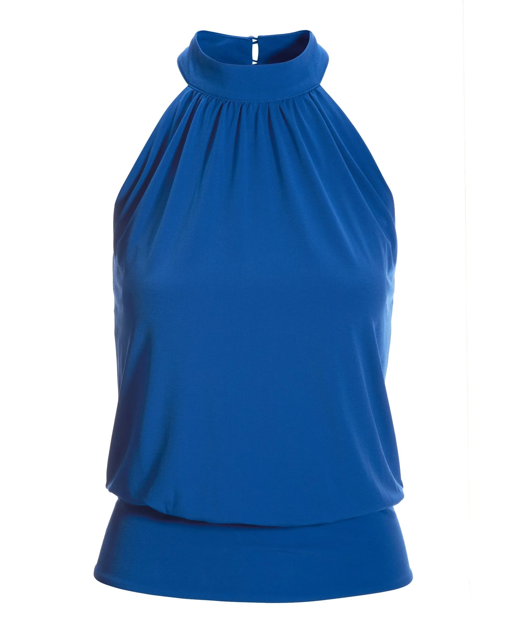 Halter Banded Bottom Mock Neck Top 2AV38 Princess Blue sold by Boston Proper product image thumbnail 2
