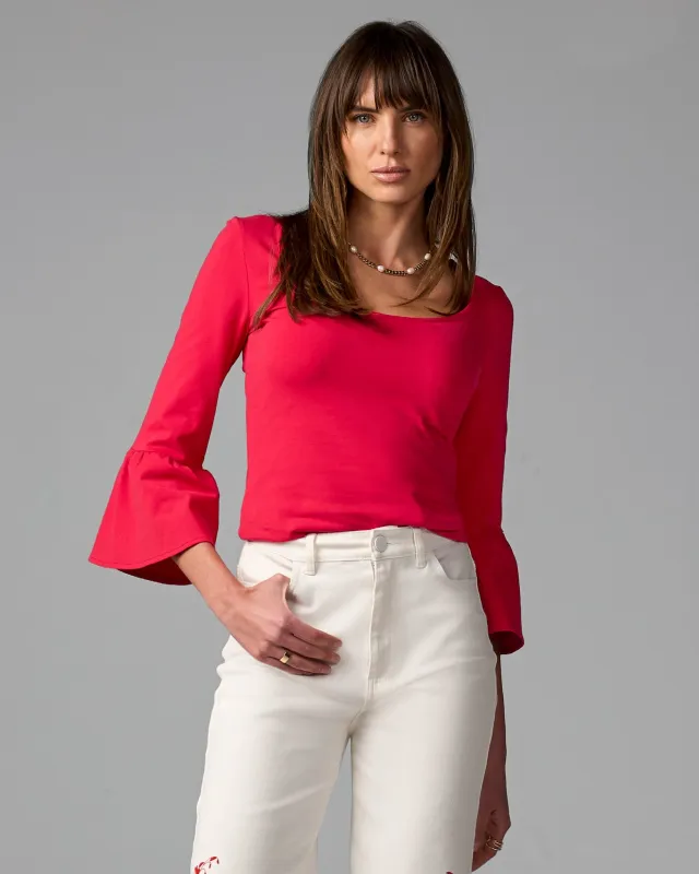 So Sexy Bell Sleeve Top True Red sold by Boston Proper