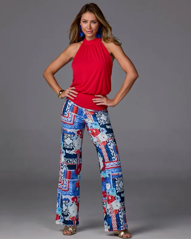 Malibu Print Wide Leg Pant Patriotic Patchwork sold by Boston Proper