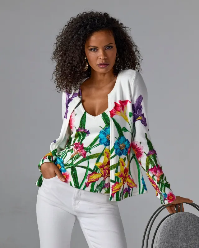 Printed Embellished Cardigan Iris Of My Eye sold by Boston Proper